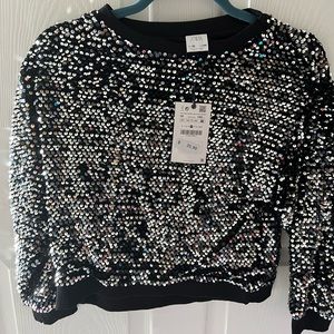 Zara black sequined blouse for girls